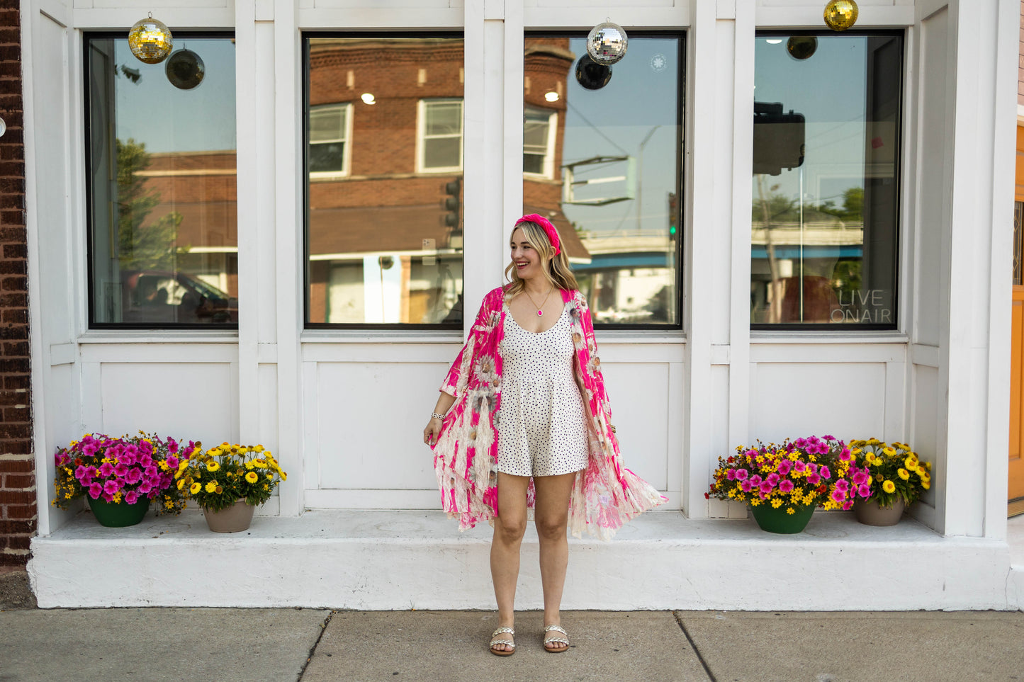 addison duster in pink daisy