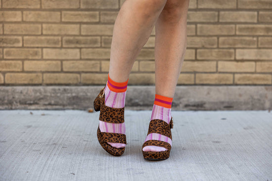 Load image into Gallery viewer, eloise ankle mesh striped casual socks
