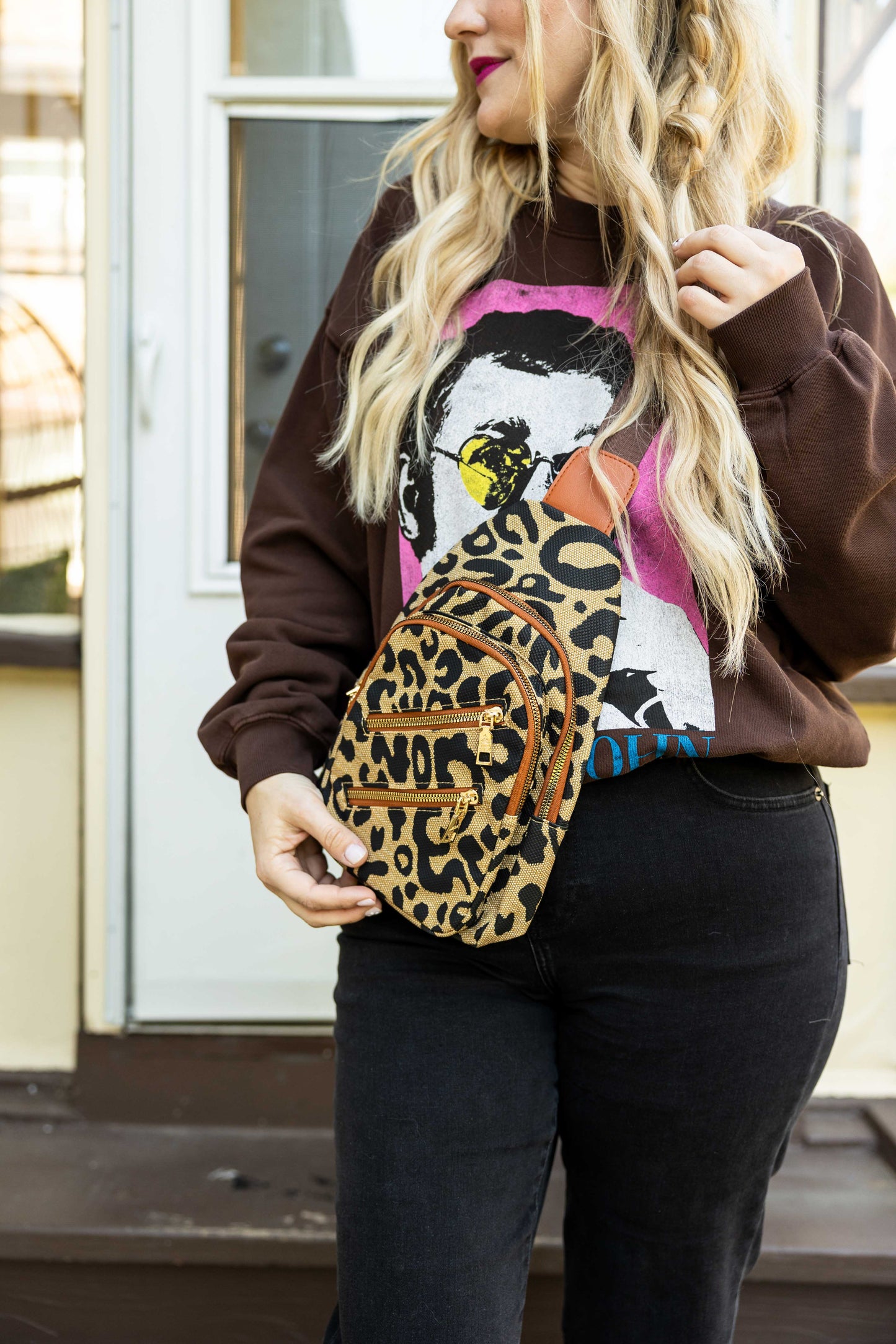 Load image into Gallery viewer, maya leopard sling bag

