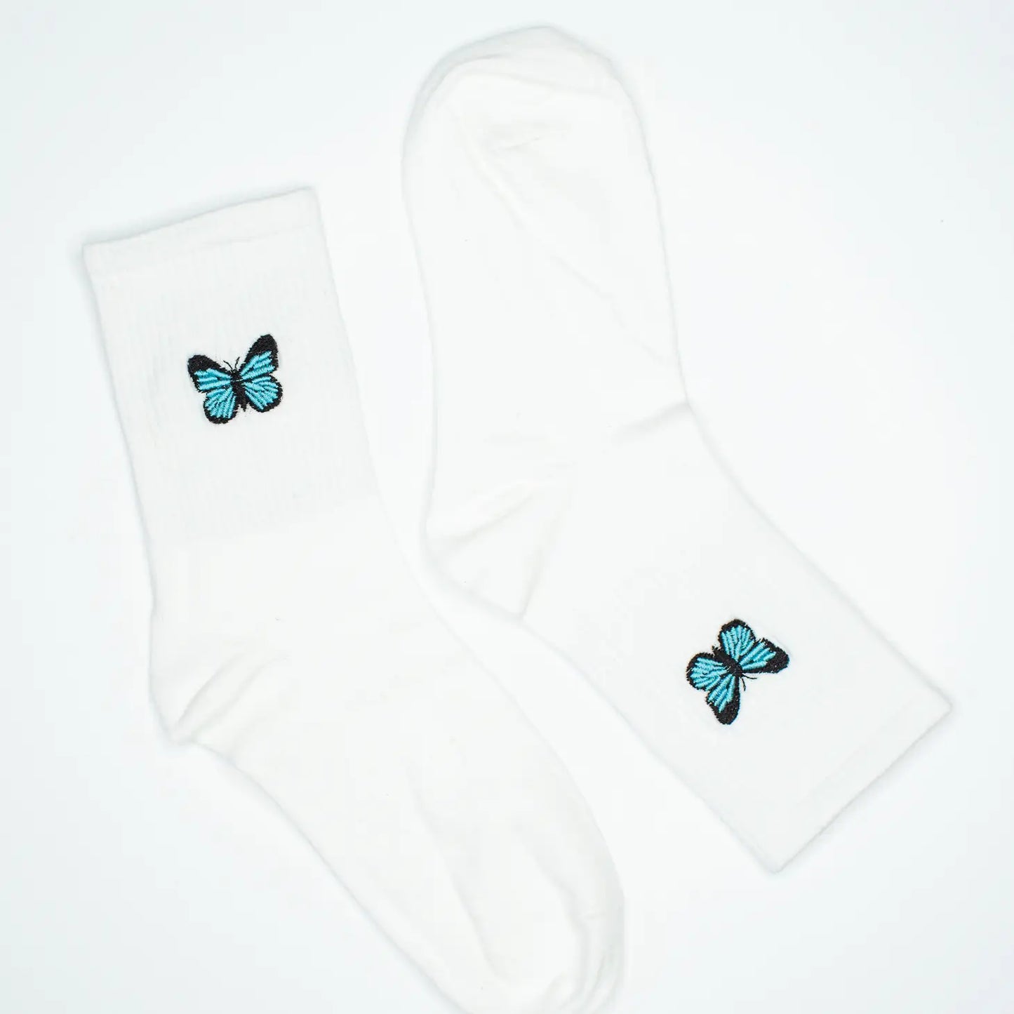 bessie blue butterfly socks