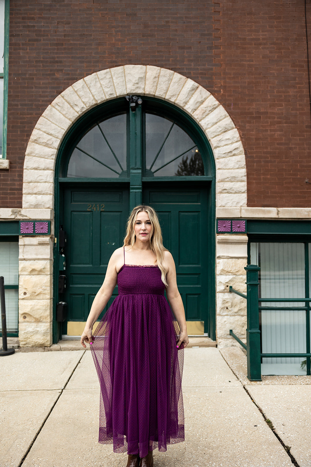 Load image into Gallery viewer, priscilla tulle dress in eggplant
