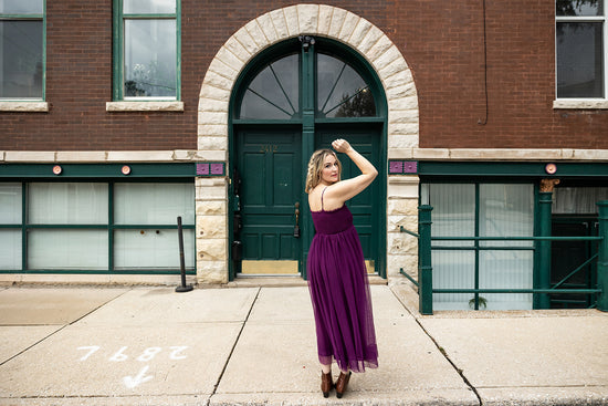 Load image into Gallery viewer, priscilla tulle dress in eggplant
