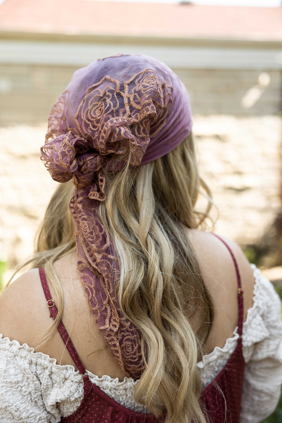 Load image into Gallery viewer, boho lace embroidered scarf
