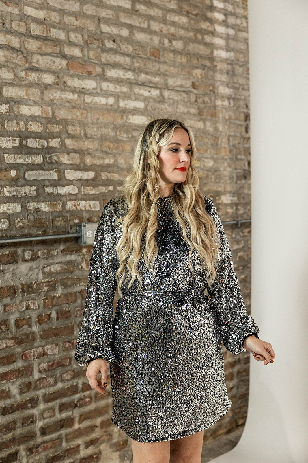 Load image into Gallery viewer, annalise sequin dress in silver gray
