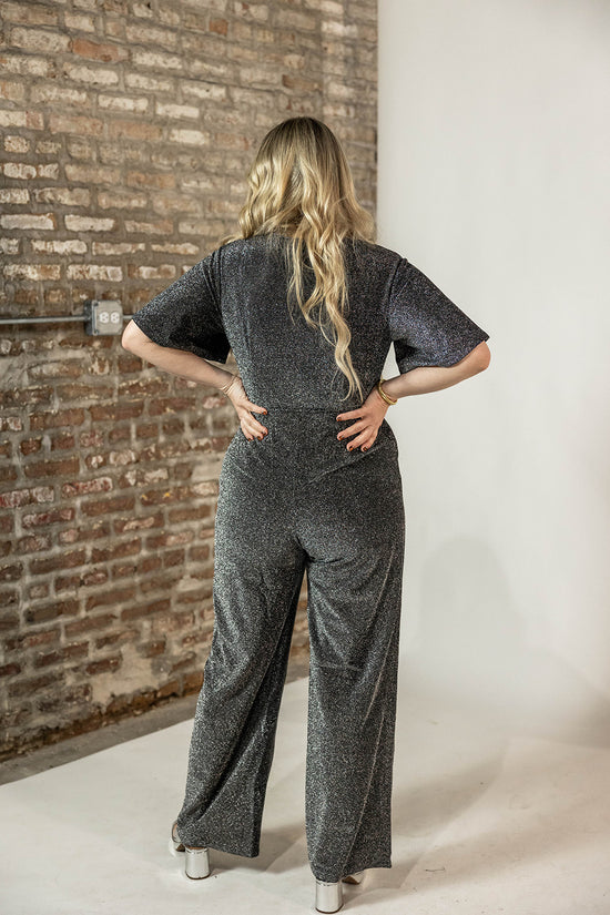 cleo jumpsuit in silver gray