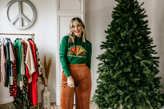 Load image into Gallery viewer, have yourself a bohemian christmas mockneck long sleeve

