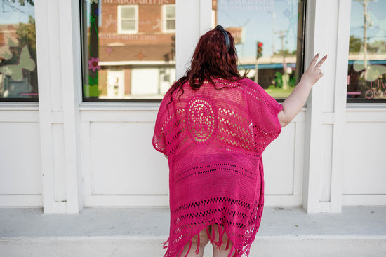 Load image into Gallery viewer, fern cardi in hot pink
