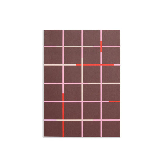 object notebook in maroon grid
