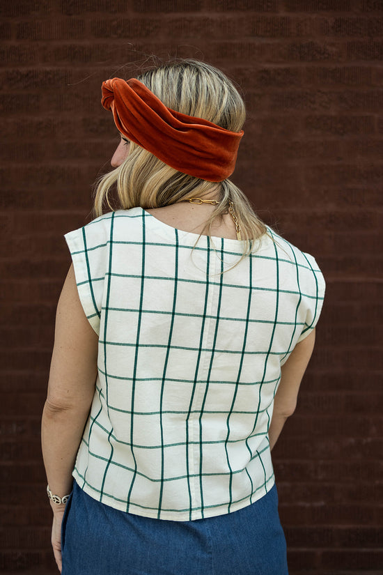 Load image into Gallery viewer, xyla tank in stone plaid
