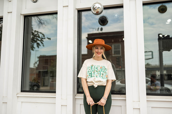 woodstock garden thrifted tee in off white