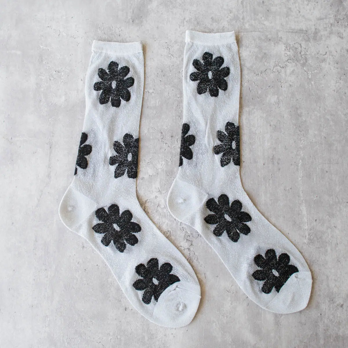 veronica vintage glitter flower socks