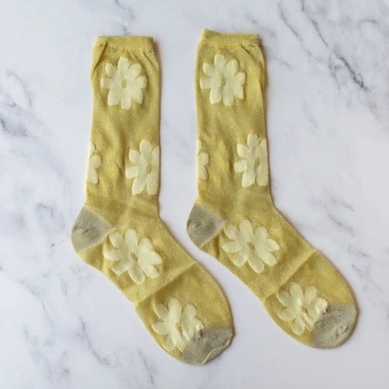 veronica vintage glitter flower socks