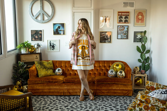 Load image into Gallery viewer, band of sunflowers t-shirt dress
