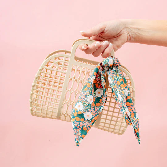 darla jelly basket bag with floral scarf tie – Vada Winter