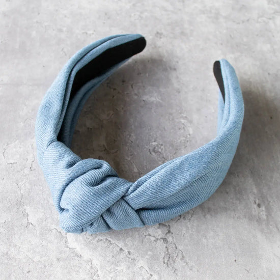Load image into Gallery viewer, denim knotted headband
