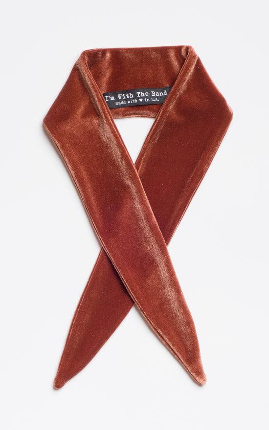 Load image into Gallery viewer, brown velvet scarf tie
