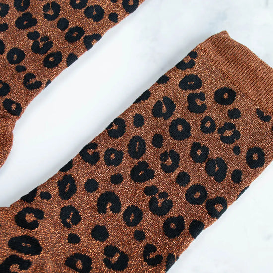 riley glitter leopard socks