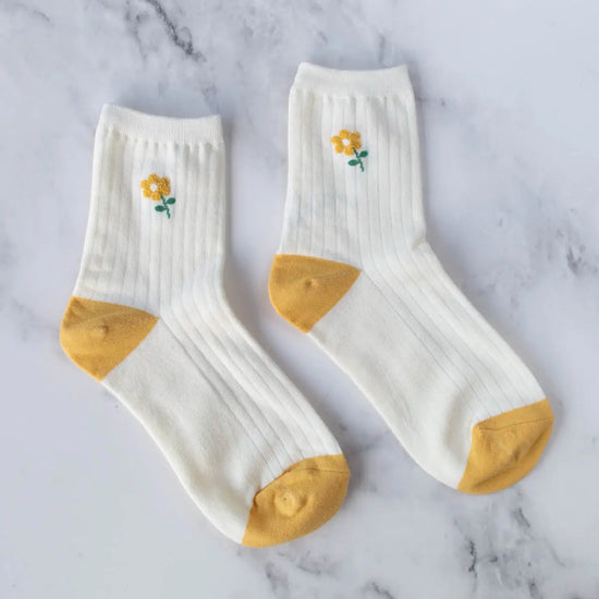 simple flower soft socks