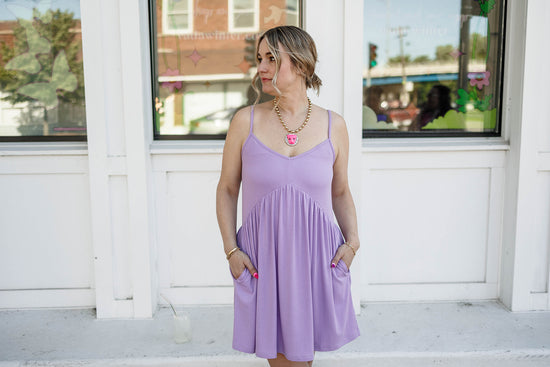 Load image into Gallery viewer, maddie mini dress in lilac
