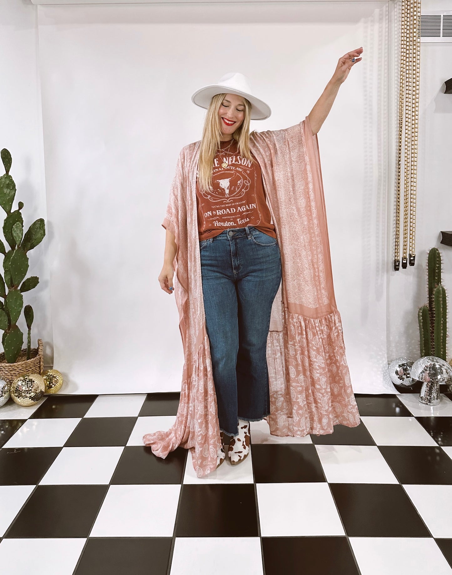 diana paisley duster in blush