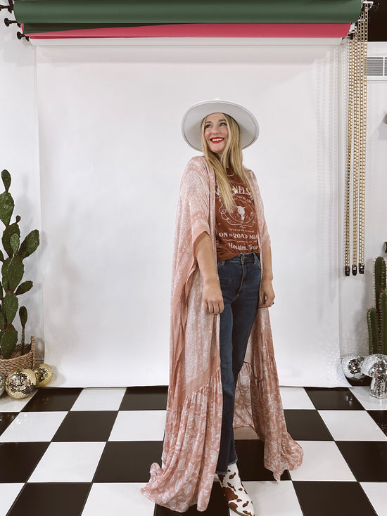 diana paisley duster in blush