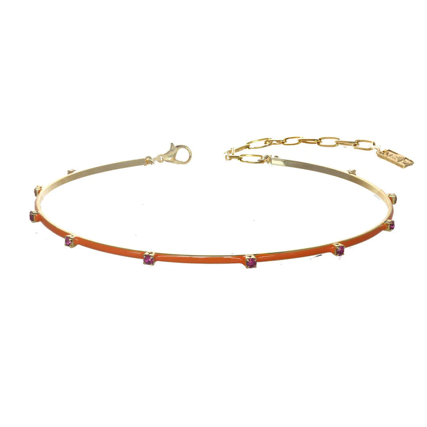 everly necklace in orange pink by tova