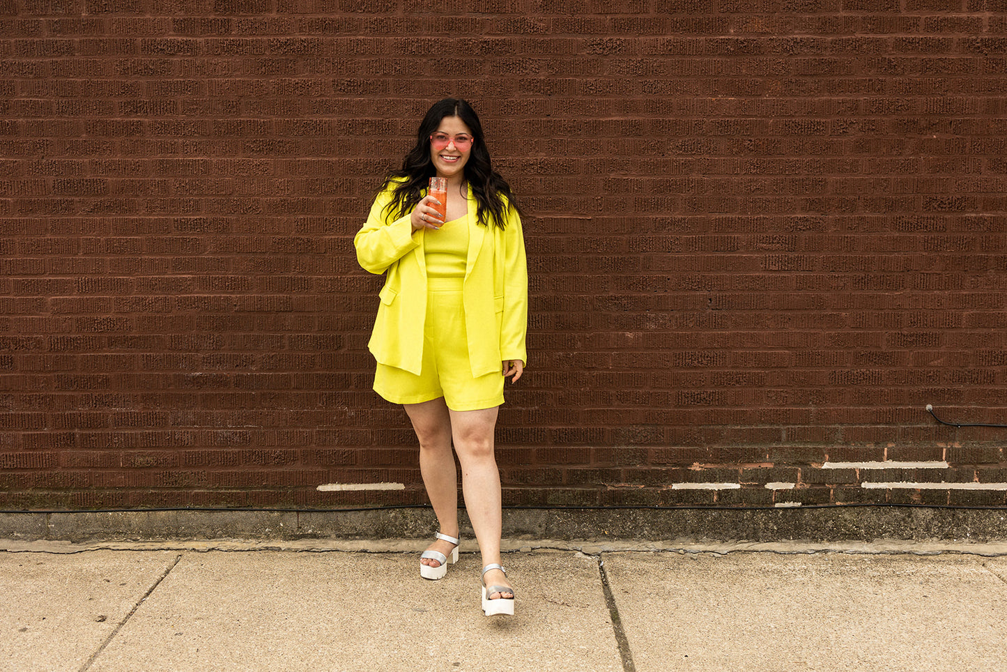 pomona blazer in lime yellow