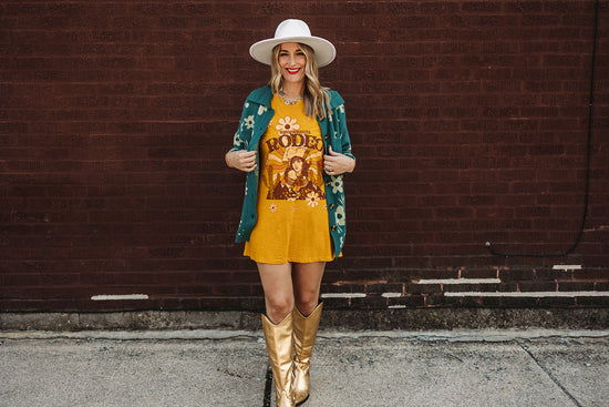 Load image into Gallery viewer, rhinestone rodeo t-shirt dress
