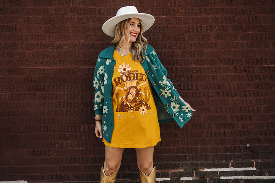 Load image into Gallery viewer, rhinestone rodeo t-shirt dress
