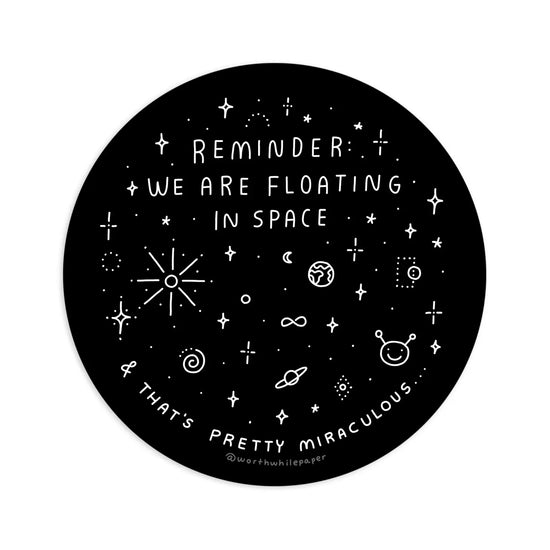 Load image into Gallery viewer, floating in space die cut sticker
